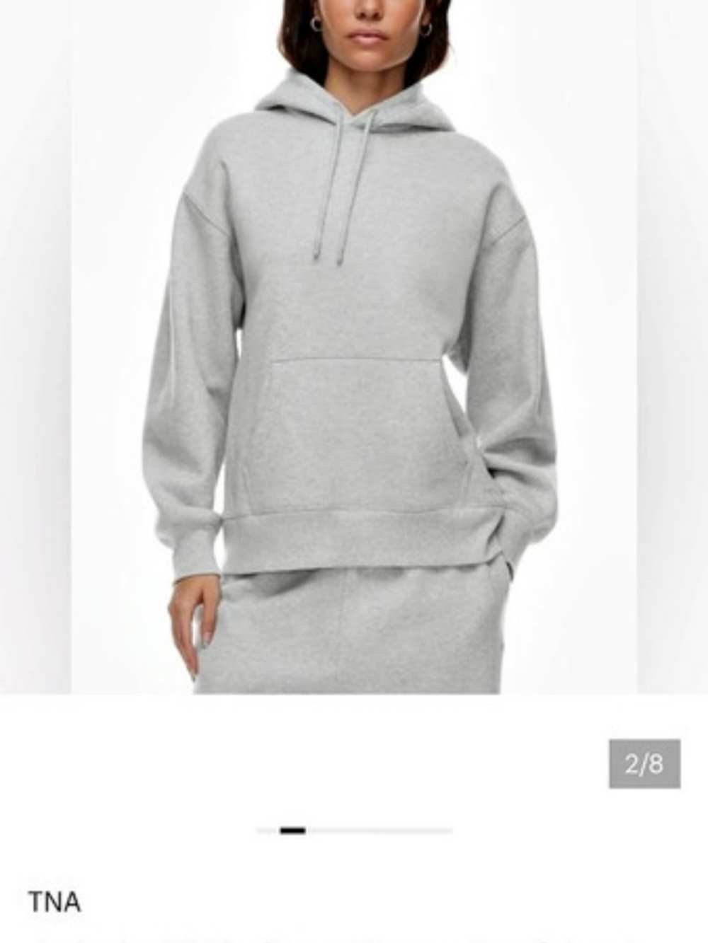 Aritzia TNA Cozy Fleece Cozy Fleece Gray Hoodie Like New Size XS